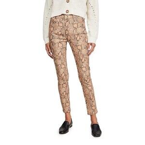 FRAME Women's Le High Skinny Crop Coated Python Pants, Size 25 Style LHKCCP119P